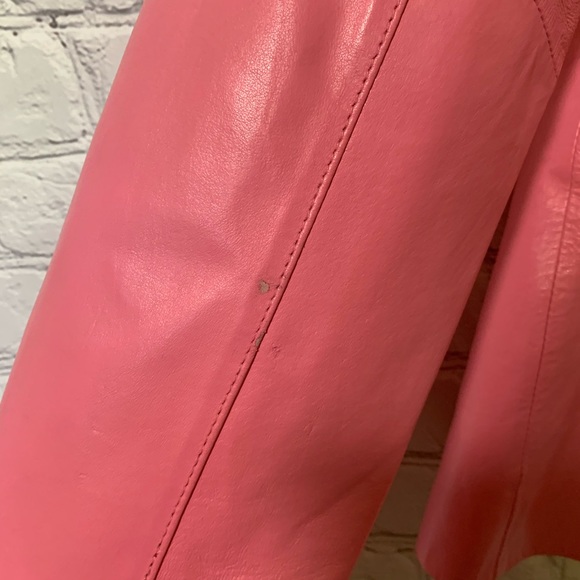 Black Rivet pink 100% leather zip up jacket - Picture 12 of 16